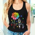 Love Needs No Words Autism Awareness Puzzle Sunflower Mom Women Tank Top Gifts for Her