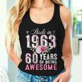 Made In 1963 Floral 60 Year Old Vintage 60Th Birthday Party Women Tank Top Gifts for Her