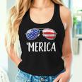 Merica Sunglasses 4Th Of July Usa American Flag Women Tank Top Gifts for Her