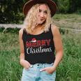 Merry Christmas Buffalo Plaid Red Santa Hat Pajama Women Women Tank Top Gifts for Her