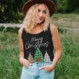 Merry Christmas Giraffe Santa Hat Giraffe Lover Christmas Women Tank Top Gifts for Her