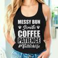 Messy Bun Scrubs Coffee Patience Vet Tech Life Veterinarian Women Tank Top Gifts for Her