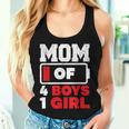 Mom Of 4 Boys And 1 Girl Battery Low Mother's Day Women Tank Top Gifts for Her