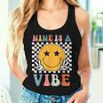 Nine Is A Vibe 9Th Birthday Groovy Boys Girls 9 Years Old Women Tank Top Gifts for Her