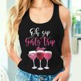 Oh Sip It's A Girls Trip Leopard Print Wine Glasses Women Tank Top Gifts for Her