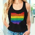 Ohio Map Gay Pride Rainbow Flag Lgbt Support Women Tank Top Gifts for Her