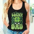 One Lucky Dad Groovy Retro Dad St Patrick's Day Women Tank Top Gifts for Her