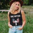 One Nation Under God American Flag Christian Cross Patriotic Women Tank Top Gifts for Her