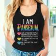 I Am Pansexual Lgbtqia Pride Rainbow Hearts Definition Short Sleeve Women Tank Top Gifts for Her