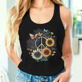 Peace Sign Love Sunflower On 60S 70S Sunflower Hippie Women Tank Top Gifts for Her