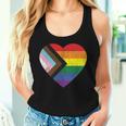 Progress Pride Flag Vintage Rainbow Heart Love Lgbt Pocket Women Tank Top Gifts for Her