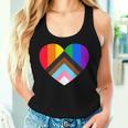 Progress Pride Rainbow Heart Lgbtq Gay Lesbian Trans Women Tank Top Gifts for Her