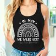 Rainbow In May We Wear Gray Brain Tumor Awareness Month Women Tank Top Gifts for Her
