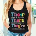 There Their They're English Teacher Grammar Memes Women Tank Top Gifts for Her