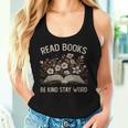 Read Books Be Kind Stay Weird Flower Book Reader Lover Women Tank Top Gifts for Her