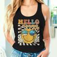 Retro Groovy Hello Summer Smile Face Hello Beach Vacation Women Tank Top Gifts for Her