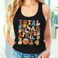 Retro Groovy Total Solar Eclipse April 08 2024 Women Tank Top Gifts for Her