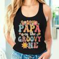 Retro Papa Of Groovy One Matching Family 1St Birthday Party Women Tank Top Gifts for Her