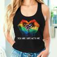 Retro You Are Safe With Me Rainbow Bi Transgender Lgbt Pride Women Tank Top Gifts for Her