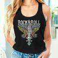 Rock Guitar Music Lover Vintage Guitarist Band Wings Skull Women Tank Top Gifts for Her