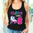 Rollin' Into 8 Roller Skating Rink 8Th Birthday Party Girls Women Tank Top Gifts for Her