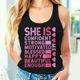 She Is Confident Strong Motivated Happy Beautiful Me Women Tank Top Gifts for Her
