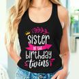 Sister Of The Birthday Twins Celebrate Twin Cute Women Tank Top Gifts for Her