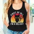 Snarky Cat First Of All I'm A Delight Sarcastic Kitty Women Tank Top Gifts for Her