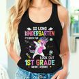 So Long Kindergarten Its Been Fun Look Out 1St Grade Unicorn Women Tank Top Gifts for Her