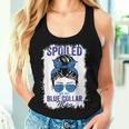Spoiled By My Blue Collar Man Messy Bun Women Tank Top Gifts for Her