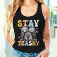 Stay Trashy Raccoon Possum Skunk Groovy Meme Women Tank Top Gifts for Her
