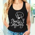 Süßes I Love My Dog Ich Liebe Meine Hund Outfit Hunde Mama Tank Top Frauen Geschenke für Sie