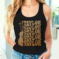 Taylor First Name I Love Taylor Girl Groovy 80'S Vintage Women Tank Top Gifts for Her