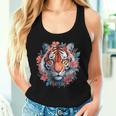 Tigre Mignon Cottagecore Enfants Filles Cadeau Fleur Tigre Women Tank Top Cadeaux pour elle