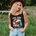 Tis The Season Football Mom Christmas Santa Hat Colorful Women Tank Top Gifts for Her