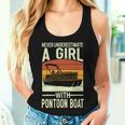 Never Underestimate A Girl With A Pontoon Boat Captain Women Tank Top Gifts for Her