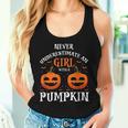 Never Underestimate A Girl With A Pumpkin Present Women Tank Top Gifts for Her