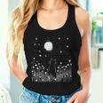 Vintage Cat And Moon Flowers Garden Nature Lover Women Women Tank Top Gifts for Her
