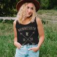 Vintage Minnesota Distressed Home State Map Boho Arrows Women Tank Top Gifts for Her