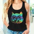 Vintage Rainbow Hippie Cute Cheshire Cat Head KittyWomen Tank Top Gifts for Her