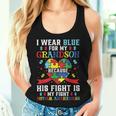 I Wear Blue For My Grandson Autism Awareness Grandma Grandpa Women Tank Top Gifts for Her