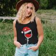 Wine Glasses Santa Hat Bling Christmas Wine Lover Women Tank Top Gifts for Her