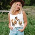 Buckskin Paint Quarter Horse Pinto Mare & Foal Women Tank Top Gifts for Her