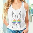 Bunny Gay Pride Lgbtq Bunny Rainbow Sunglasses Happy Easter Women Tank Top Gifts for Her