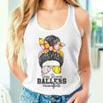 Busy Raising Ballers Softball Messy Bun Baseball Mom Women Tank Top Gifts for Her