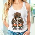 Camp Hair Don't Care Messy Bun Camping Camper Women Women Tank Top Gifts for Her