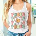 Cute Groovy 3Rd Birthday Party Daisy Flower Three Year Old Women Tank Top Gifts for Her