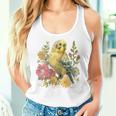 Damen Wellensittich Sittichogel Mama Papageiintage Blume Mit-Ausschnitt Tank Top Frauen Geschenke für Sie