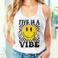 Five Is A Vibe 5Th Birthday Groovy Boys Girls 5 Years Old Women Tank Top Gifts for Her