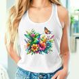 Floral Watercolor Hummingbird & Butterfly Women Tank Top Gifts for Her